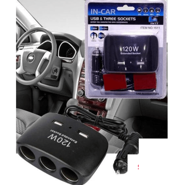 3 Utinice Za Auto+ 2 Usb Ulaza -