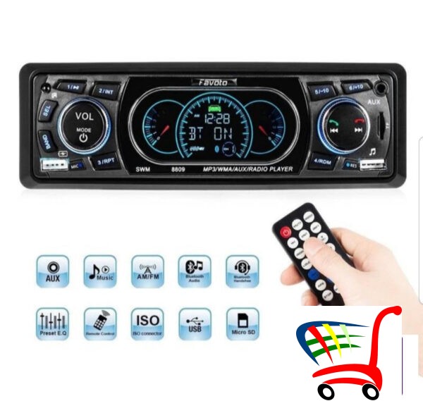 Auto Radio/Card Bluetooth 4X60/Usb/Mp3/Sd -