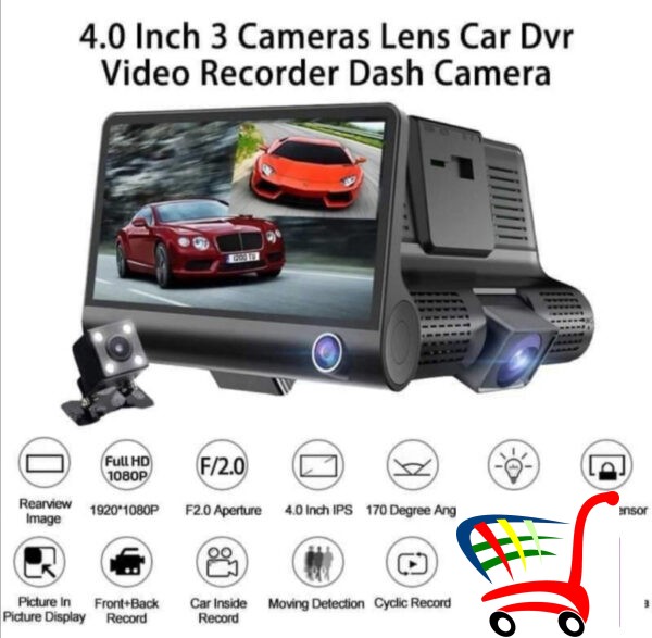 Auto Rekorder 3 Auto Kamere Full Hd Kvalitet Snimka -