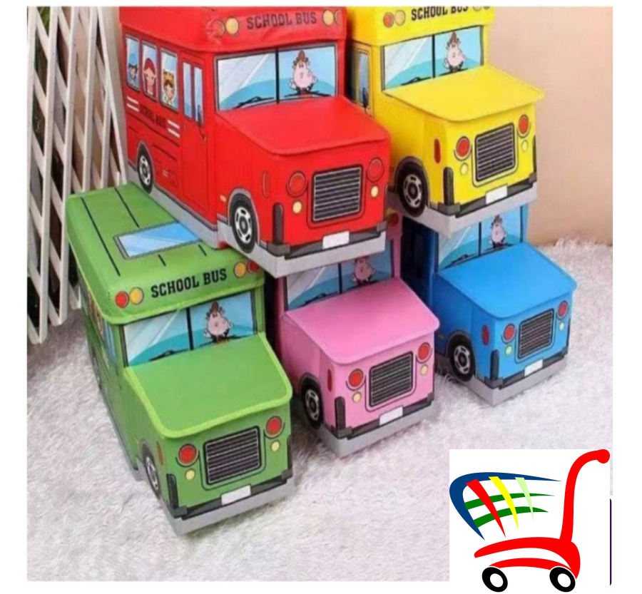 Autobus - Kutija Za Igracke Tabure Decu 2 U 1 Bus !