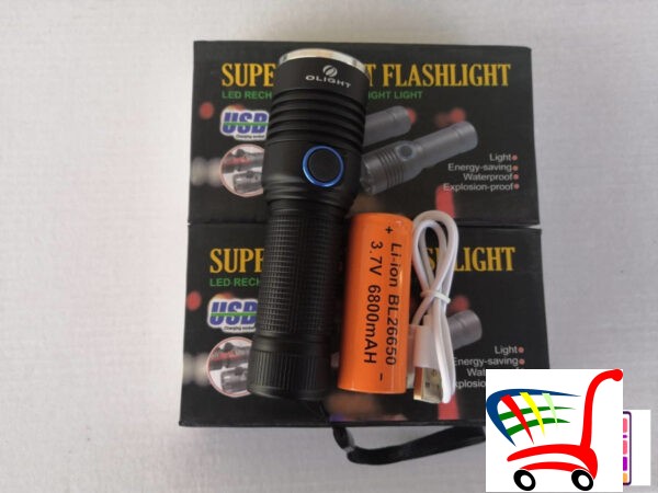 Baterijska Lampa Olight Police 100000W T6 Crna Vea -