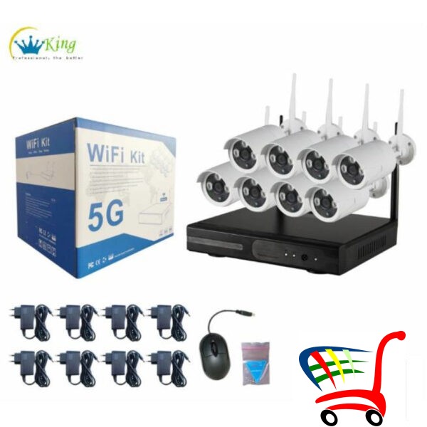 Bezicni Video Nadzor Wifi Kit 5G + 8 Kamera -