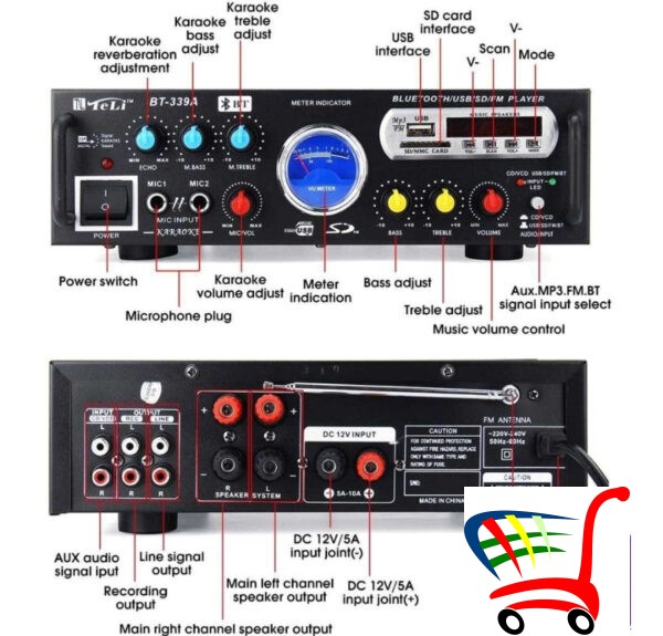 Bluetooth Pojaalo Bt-339A/Stereo Audio Power Amplifier -