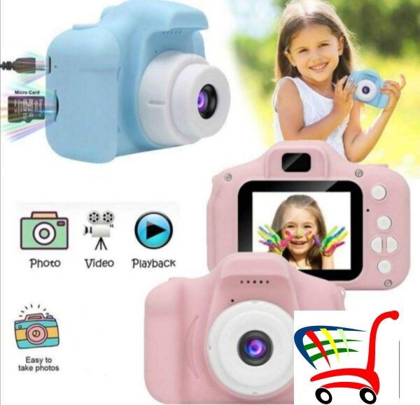 Deciji Fotoaparat I Kamera Plavi Roze -
