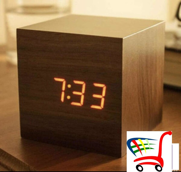 Digitalni Mali Sat - Wooden Clock