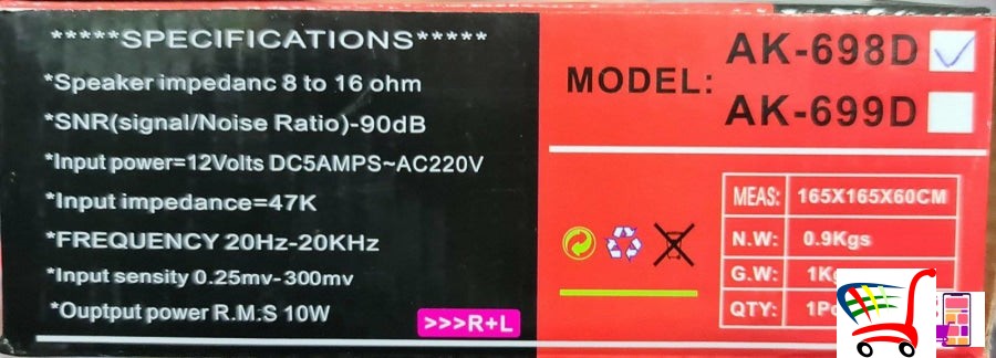 Digitalni Plejer-Ak-698D Pojacalo Resiver Blutut -