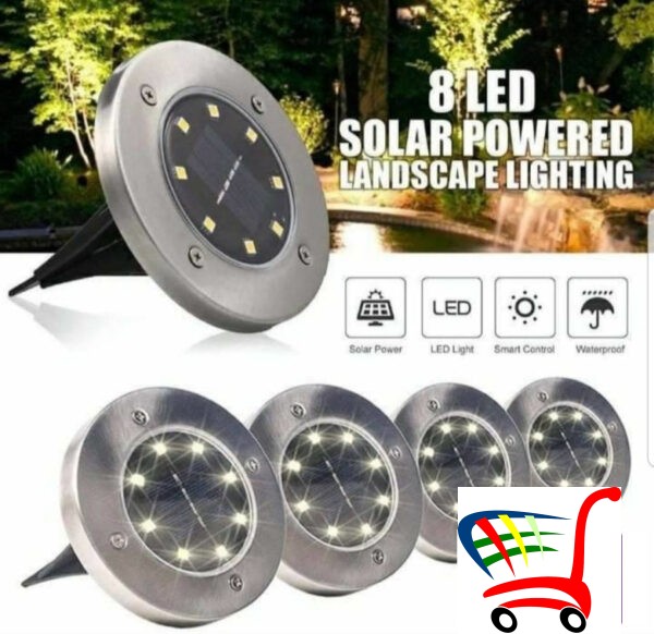 Disk Led Lampe Za Dvoriste-Solarne 8 Dioda -