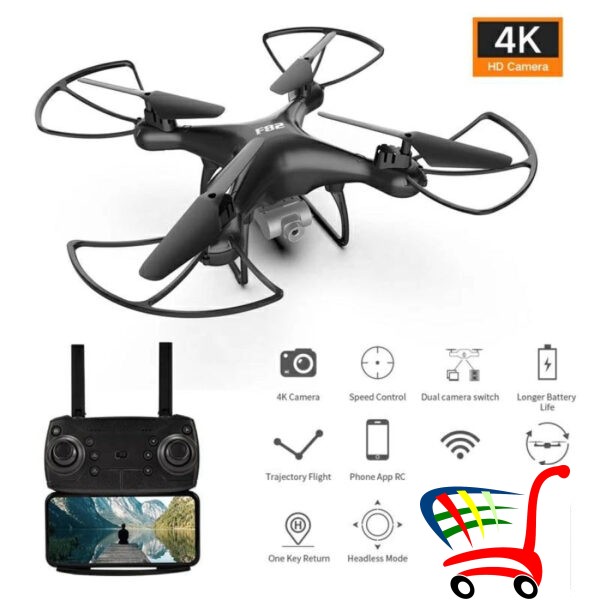 Dron F82 /Hd Kamera/ Beli/Crni -