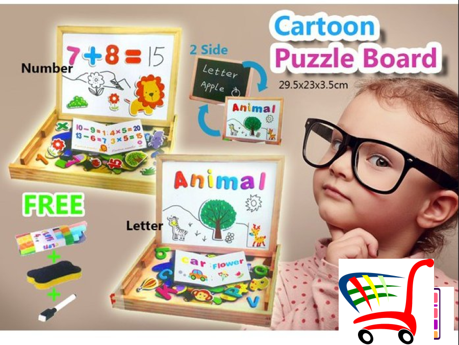 Edukativna Magnetna Tabla Sa Slagalicama -