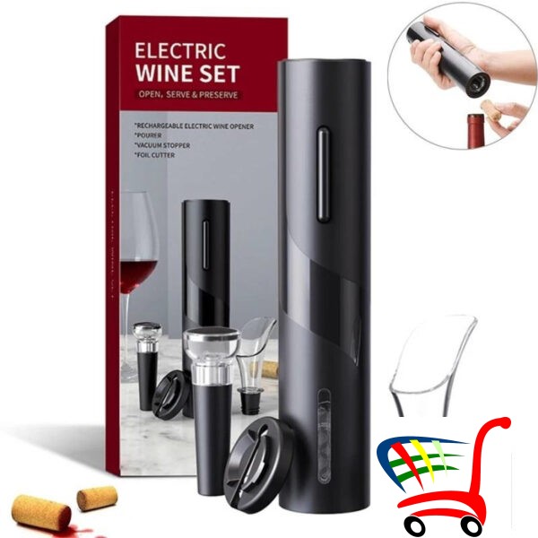 Elektricni Otvarac Za Vino-Set 4U1 -