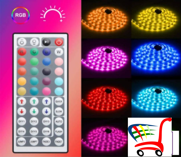 Full Led Rgb Traka 10 Metara + Kontroler Daljinski 5050 ! -