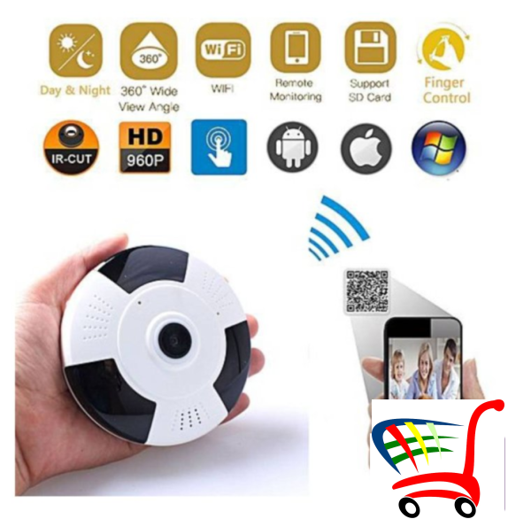 Full Vr / Video Hd Wifi Panorama Ip Kamera -