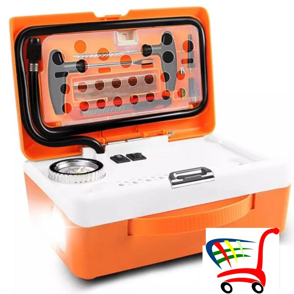Kompresor Za Kola 12V I Set Krpljenje Guma -
