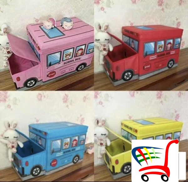 Kutija Za Igracke Autobus Tabure I Kutija Plavi -
