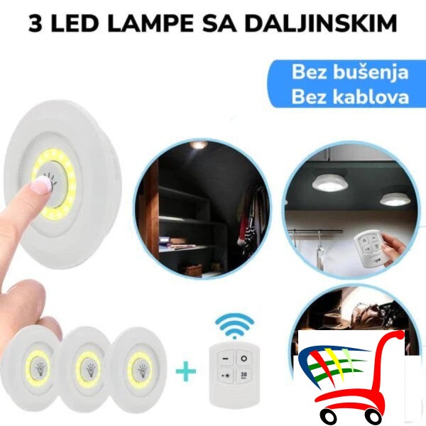 Lampe Sa Daljinskim Led Bezicne Lampe 3 Kom -