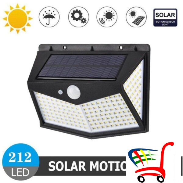 Led Solarna Lampa Zidna Sa Senzorom Pokreta 212 Dioda -