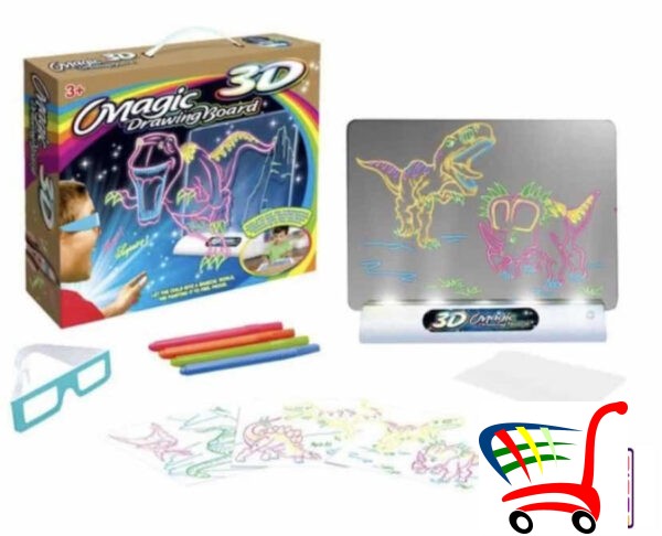 Magicna 3D Tabla Za Crtanje Sa Naocarima -