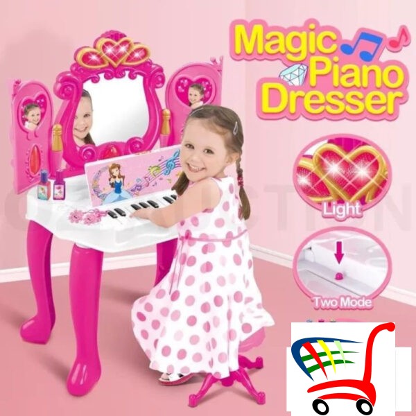 Magicni Piano Kozmeticko Ogledalo Deluks Set Za Devojcice -