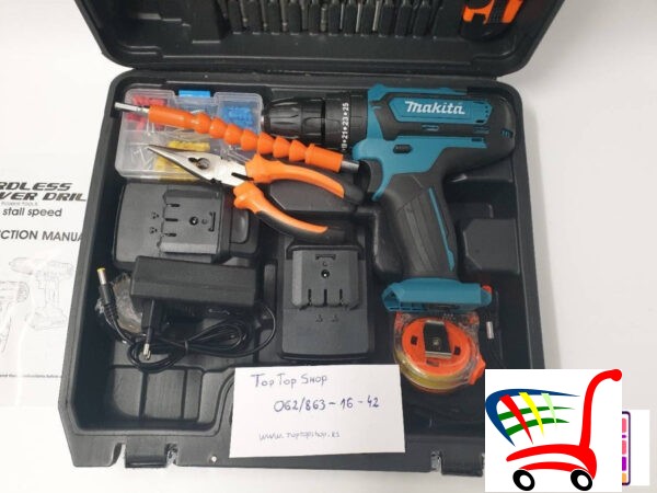 Makita Aku Srafilica/Busilica/Cekic 128V+Pribor+2 Baterije -