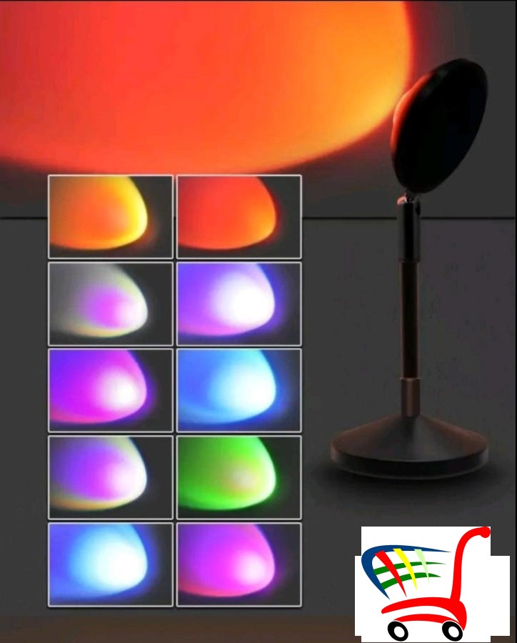 Nocna Lampa Rgb Sunset 16 Boja Usb -