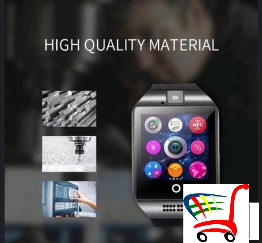 Pametni Sat Q18 Smart Watch Crni Telefon Sim Kamera -
