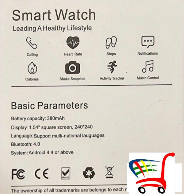 Pamezan Sat C500 Fitnes Smartwatch Sim / Blutut -