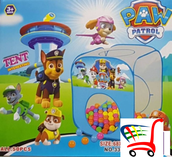 Paw Patrol- Deciji Sator 80X70X70Cm + Loptice -