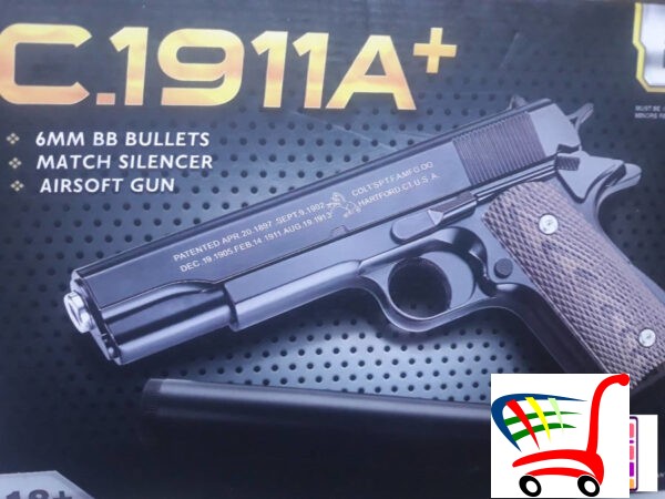 Pitolj Airsoft C.1911A Metalni Na Kuglice -