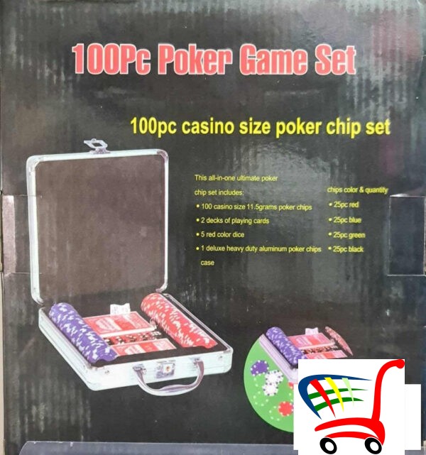 Poker Ipovi 100 Kom Sa Dva Pila Karata I Koferom -