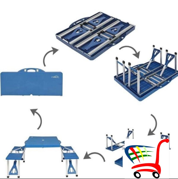 Prenosivi Sto Za Piknik Stolicama -