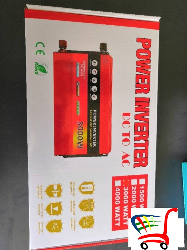 Pretvara Sa 12V Ili 24V Na 220V. 1000W 2000W 3000W -