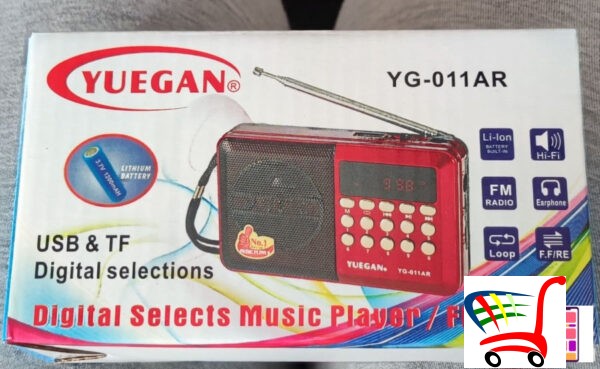 Radio Fm Yg-011 - Usb Mikro Sd Radio Punjiva Baterija