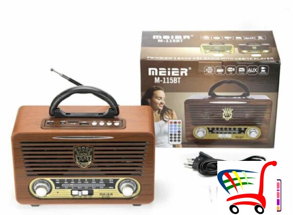 Radio Na Punjenje - Retro Izgled Usb Bt Aux