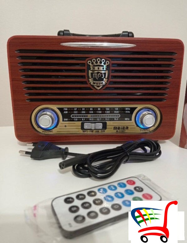 Retro Bluetooth Radio Sa Daljinskim Upravljacem -