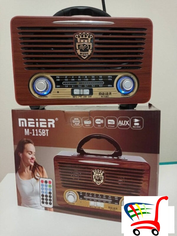 Retro Bluetooth Radio Sa Daljinskim Upravljacem -