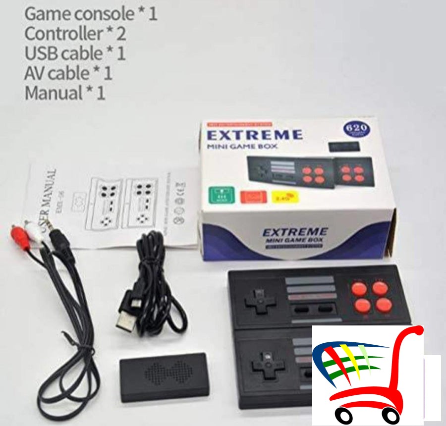 Retro Konzola Sa Dva Dzojstika-620 Igrica -