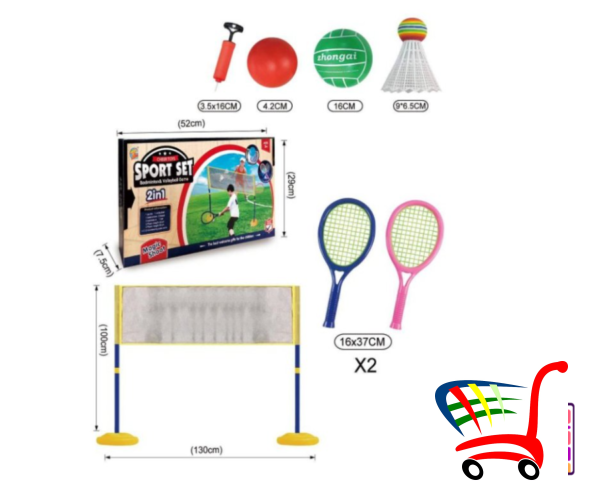 Set 2 In 1 Badminton I Odbojka () -