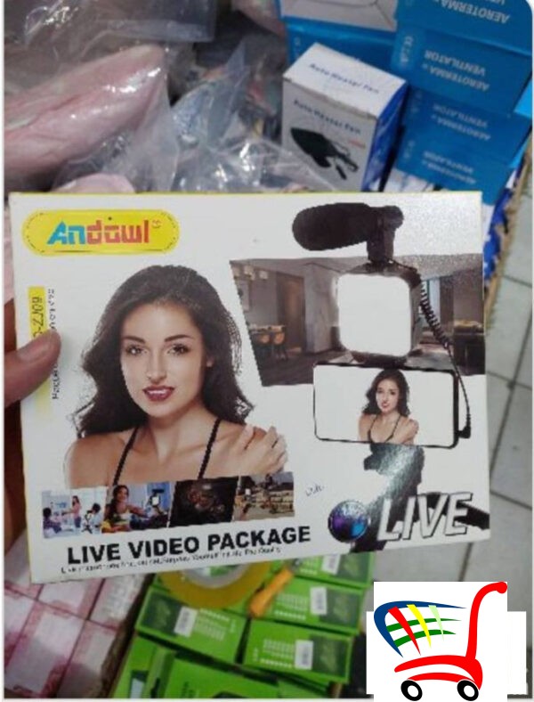 Set Za Snimanje Sa Mikrofonom I Svetlom Tripod -
