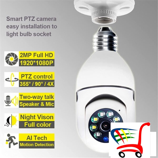 Smart Rotirajua Ip Wifi Kamera Sa E27 Grlom -