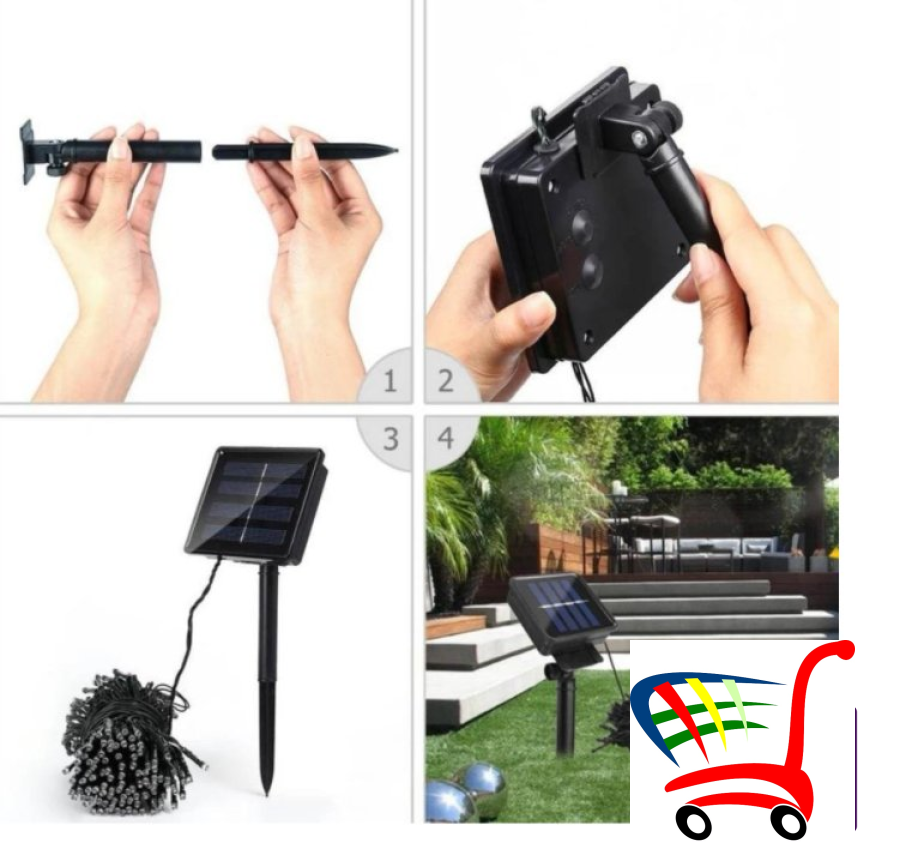 Solarne Led Lampice Cak 12M 100 Dioda Samo Kod Nas ! -