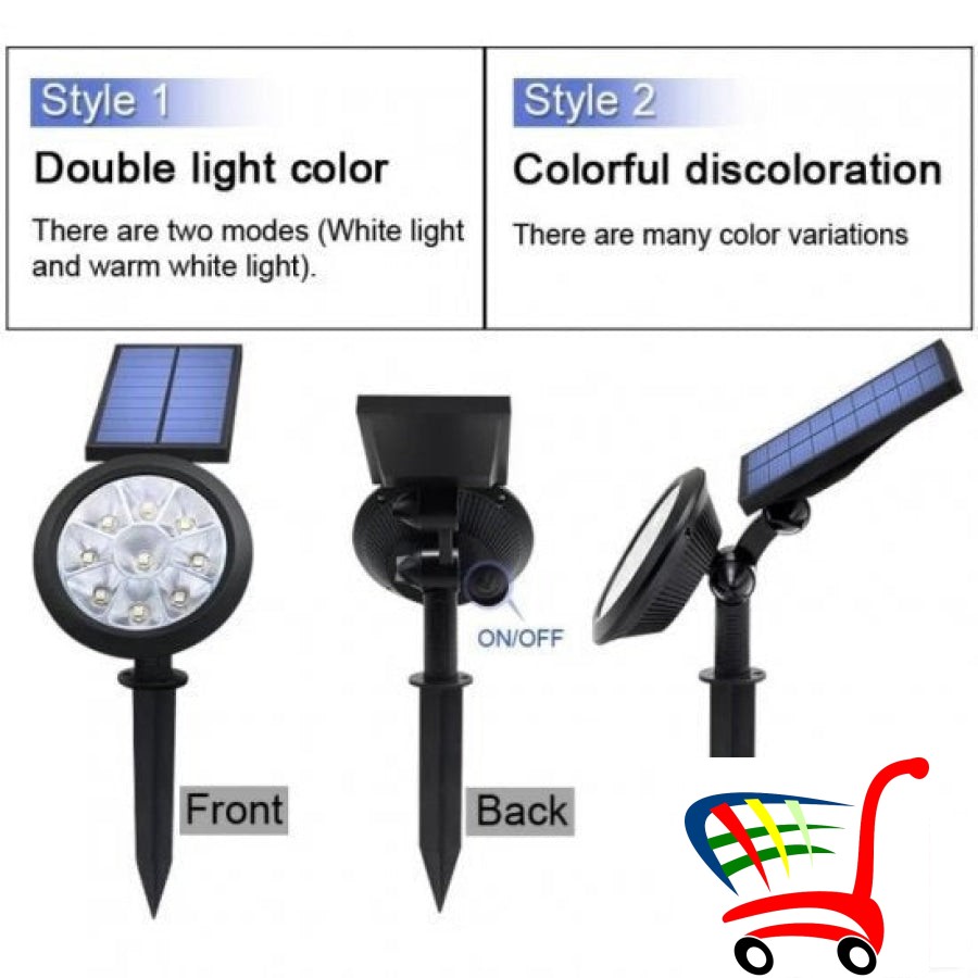 Solarni Lampa U Boji Reflektor Svetlo Vise Boja -