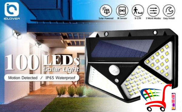 Solarni Reflektor 4 Komada Solarna Lampa 100 Dioda -