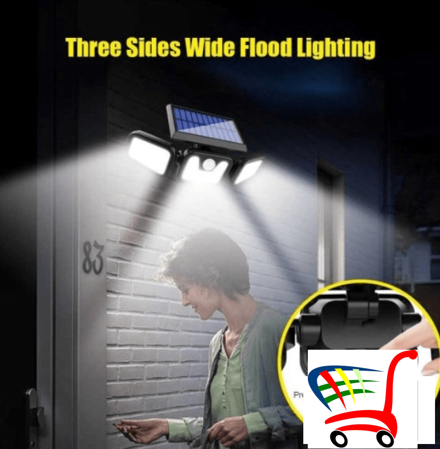 Solarni Reflektor Iz 3 Dela Sa 100 Dioda -