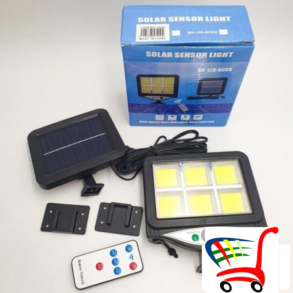 Solarni Reflektor Sa Pir Senzorom I Panelom 128 Led 6 Cob -