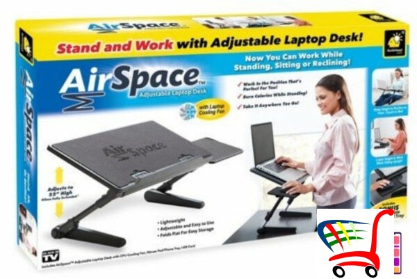 Sto Za Laptop Sa Kulerom Air Space / Sklopivi -