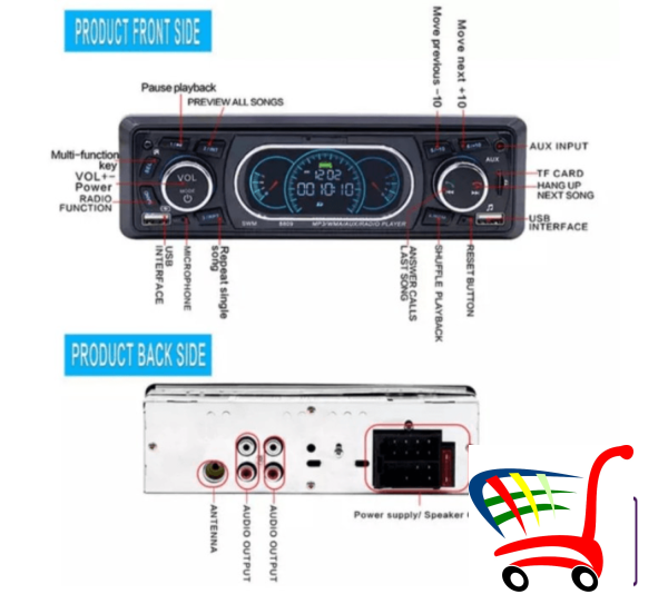 Super Serija Nove Generacije Auto Radio Mp3/Usb/Bt/Sd O -