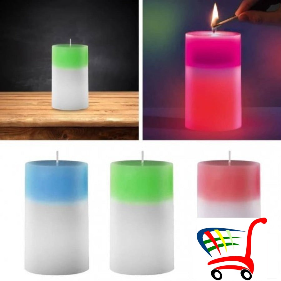 Sveca Koja Menja Boje Magicna Od Voska -