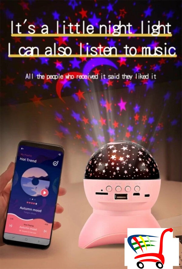 Zvezdano Nebo Projektor Sa Bluetooth Zvunikom -
