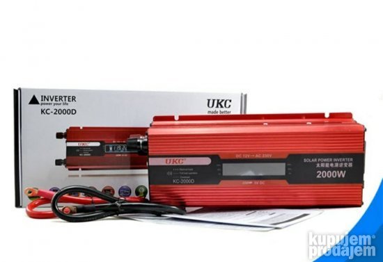 Pretvarač napona inverter 12v-2000w sa LCD Ekranom - Pretvarač napona inverter 12v-2000w sa LCD Ekranom - Image 2
