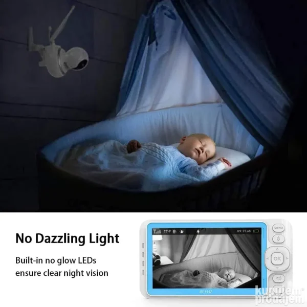 Bebi monitor HD kamera rotirajuca za bebe Acenz Baby 5 inch - Bebi monitor HD kamera rotirajuca za bebe Acenz Baby 5 inch - Image 3